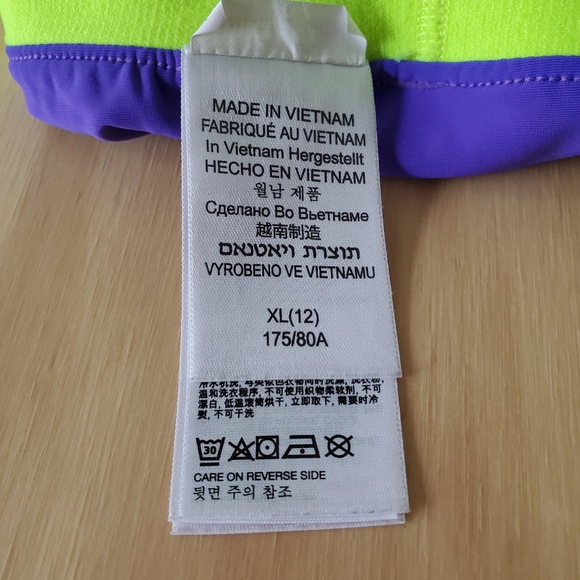 EUC Marmot women's running/athletic shorts, size XL/12, purple/blue, neon green - Picture 5 of 8